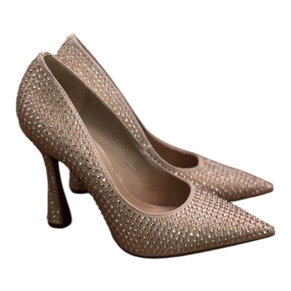 Sam Edelman Women's Antonia Flare-Heel Sparkle Toe Slip Fashion Pumps Size 8.5 - Picture 2 of 9